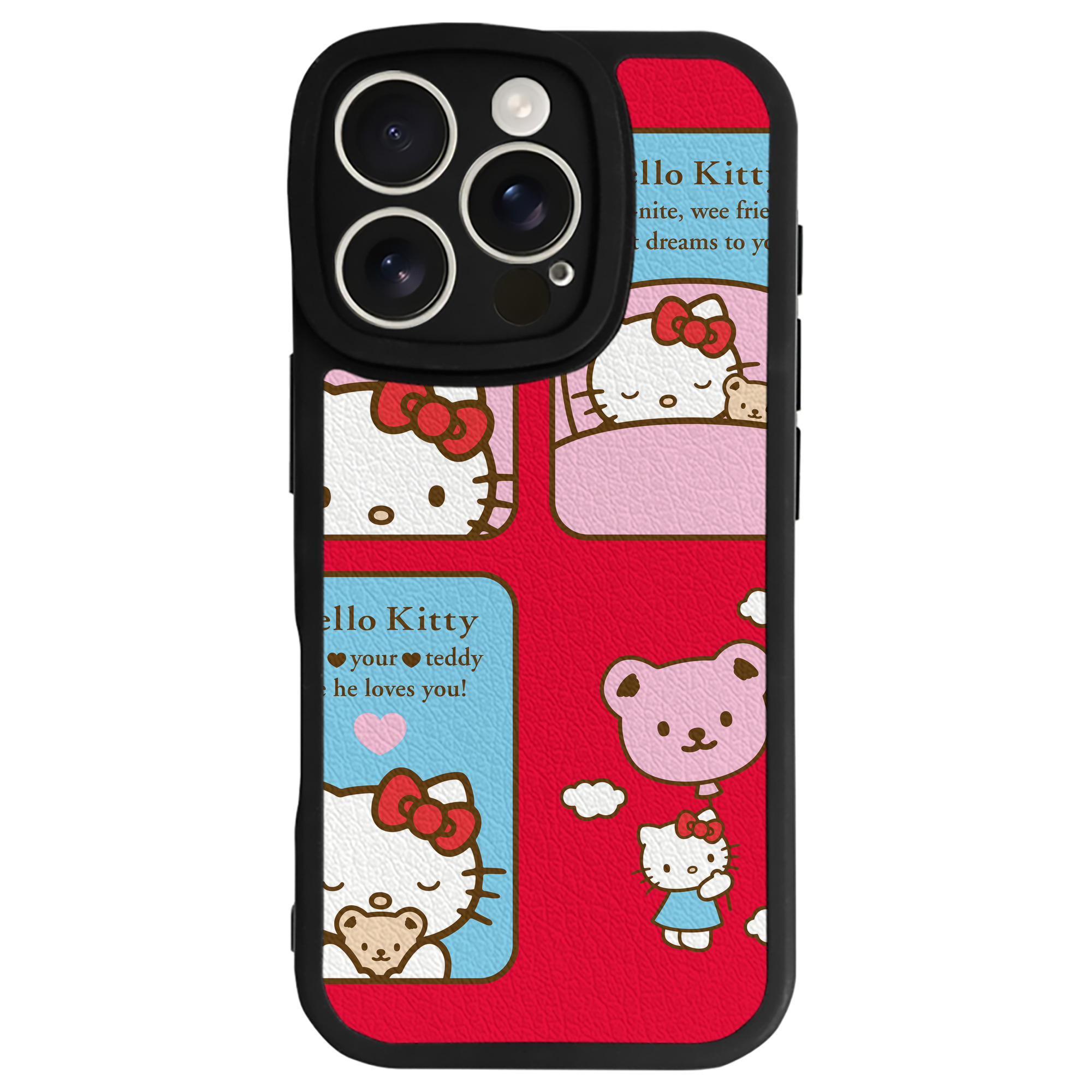 （画像用） Hello Kitty ハローキティ 【iPhone 16シリーズ対応】シリコンスマホケース（レザー調） 材質：シリコン